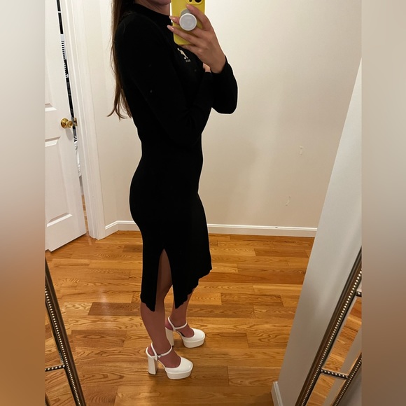 Kangol & H&M Ribbed Bodycon Dress Long Sleeve - Picture 3 of 7